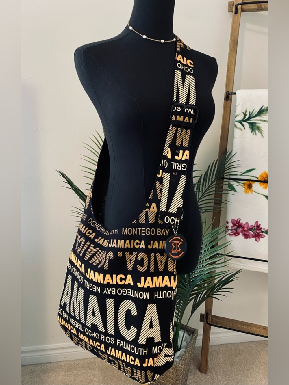 Robin Ruth Black, Orange and Gold Jamaica Hobo, Cross Body Bag